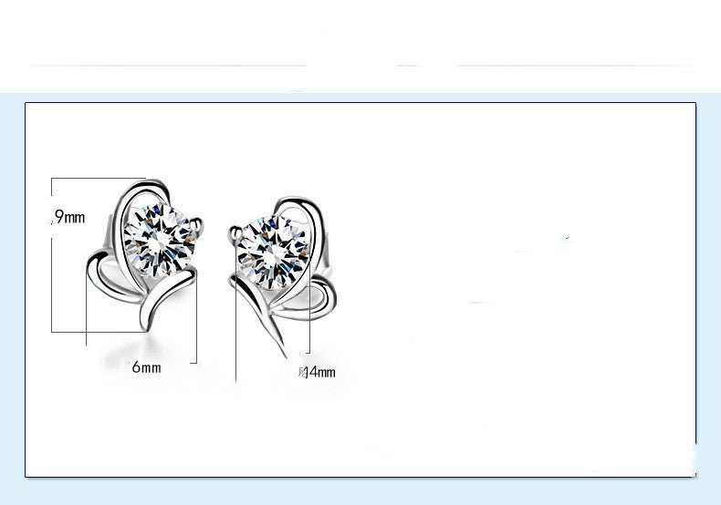 Silver Butterfly Studs Diamond Silver Earrings Zircon-Jewearrings