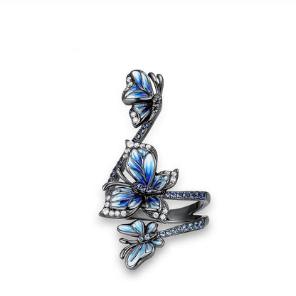 Silver Colour Earrings For Women Genuine Blue Butterfly-Jewearrings