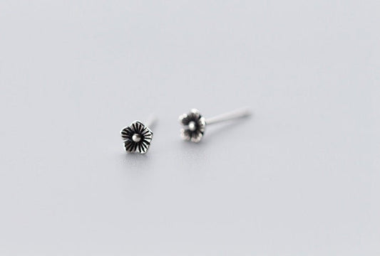 Silver Flower Stud Women Plum Blossom Earrings-Jewearrings