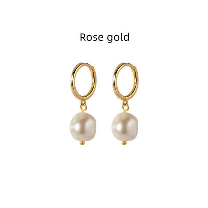 Silver Irregular Baroque Pearl Earrings For Women-Jewearrings