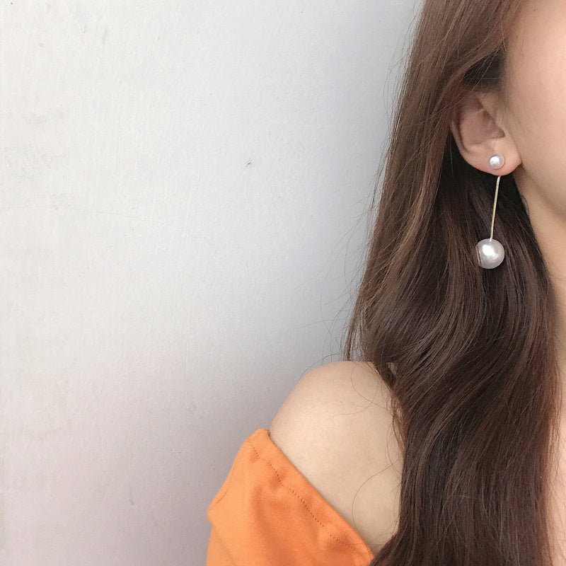 Silver Needle Elegant Baroque Temperament Simple Long Tassel Pearl Earrings Japanese And Korean Ladies Students-Jewearrings