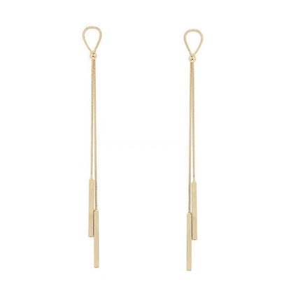 Silver Needle Long Tassel Earrings Female-Jewearrings