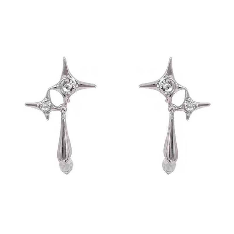 Silver Needle Long Tassel Super Fairy Temperament Girl Stud Earrings-Jewearrings