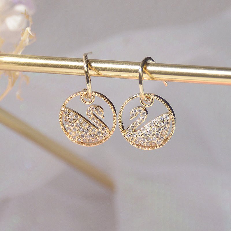 Silver Needle Stud Earrings Diamond Gold Earring Stud Earrings Cute-Jewearrings