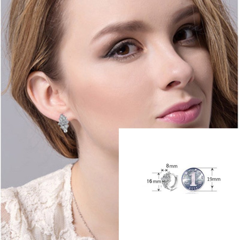 Silver Plated Korean Style European And American Fashion Diamond Stud Earrings-Jewearrings