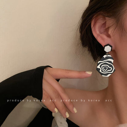 Silver Post Geometric Acrylic Earrings European And American Design-Jewearrings