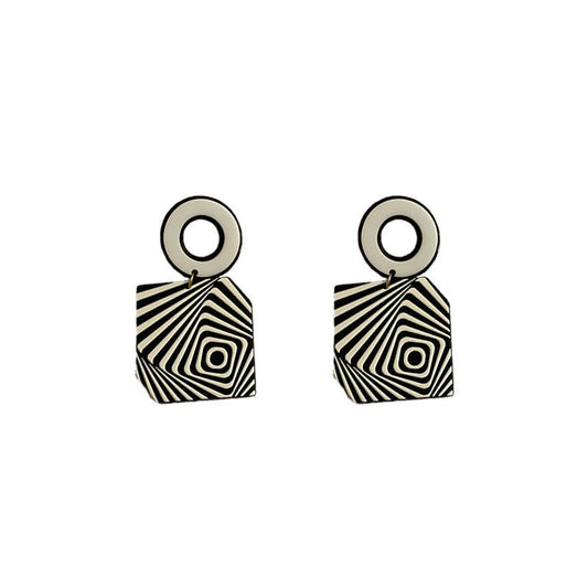 Silver Post Geometric Acrylic Earrings European And American Design-Jewearrings