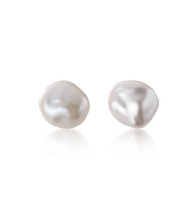 Silver Post Vintage Baroque Pearl Stud Earrings Fashion Irregular-Jewearrings