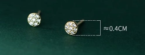 Silver Stud Earrings Simple Graceful Round Full Diamond-Jewearrings