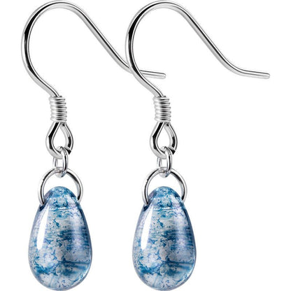 Silver Women's Fashion Artistic Blue Drop-shaped Earrings-Jewearrings