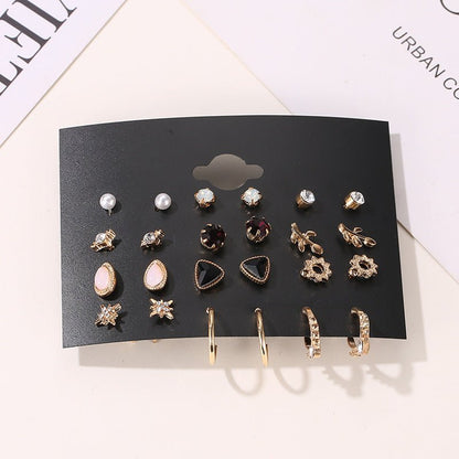 Simple 12-Piece Stud Flower Set Earrings-Jewearrings