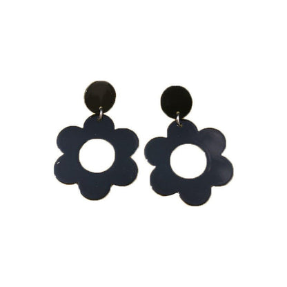 Simple Acrylic Earrings Flowers Retro Temperament White-Jewearrings