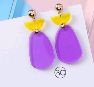 Simple acrylic earrings temperament retro exaggerated cold wind earrings super fairy personality long earrings jewelry-Jewearrings