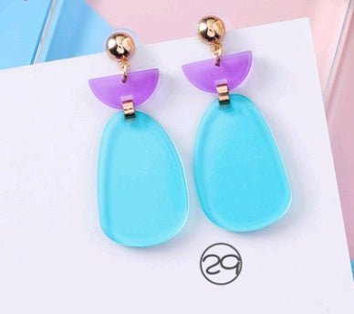 Simple acrylic earrings temperament retro exaggerated cold wind earrings super fairy personality long earrings jewelry-Jewearrings