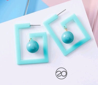 Simple acrylic earrings temperament retro exaggerated cold wind earrings super fairy personality long earrings jewelry-Jewearrings