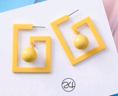 Simple acrylic earrings temperament retro exaggerated cold wind earrings super fairy personality long earrings jewelry-Jewearrings