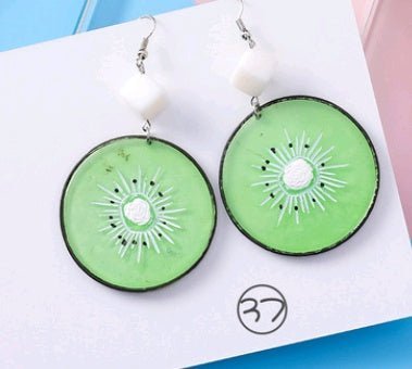 Simple acrylic earrings temperament retro exaggerated cold wind earrings super fairy personality long earrings jewelry-Jewearrings