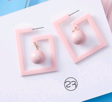 Simple acrylic earrings temperament retro exaggerated cold wind earrings super fairy personality long earrings jewelry-Jewearrings