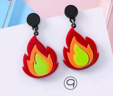 Simple acrylic earrings temperament retro exaggerated cold wind earrings super fairy personality long earrings jewelry-Jewearrings