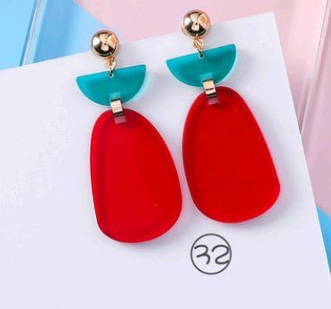 Simple acrylic earrings temperament retro exaggerated cold wind earrings super fairy personality long earrings jewelry-Jewearrings