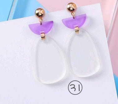 Simple acrylic earrings temperament retro exaggerated cold wind earrings super fairy personality long earrings jewelry-Jewearrings