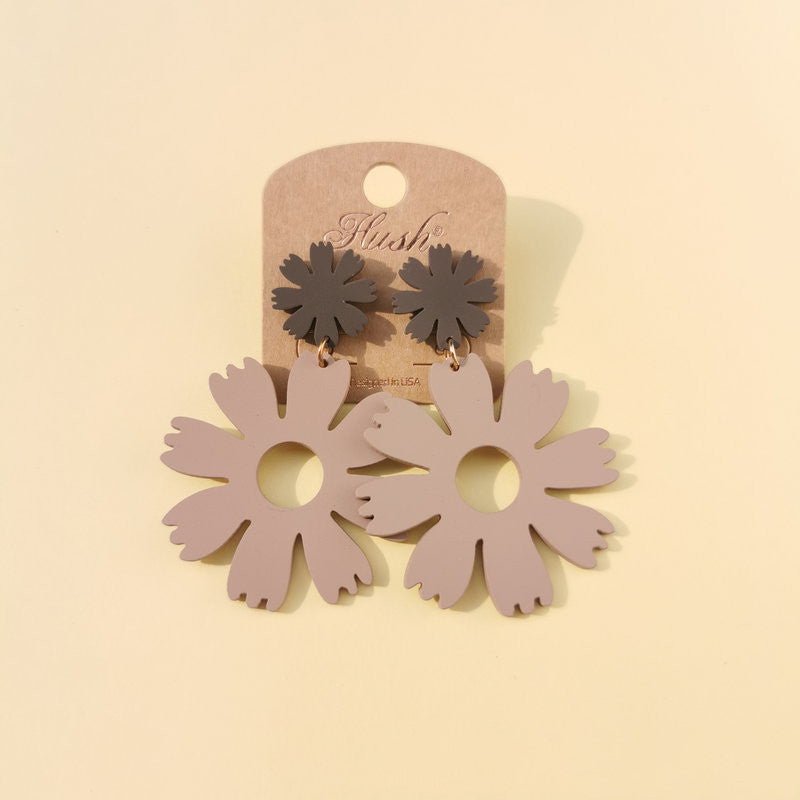 Simple And Beautiful Flowers Exaggerated Acrylic Earrings Personality Candy Color Temperament-Jewearrings