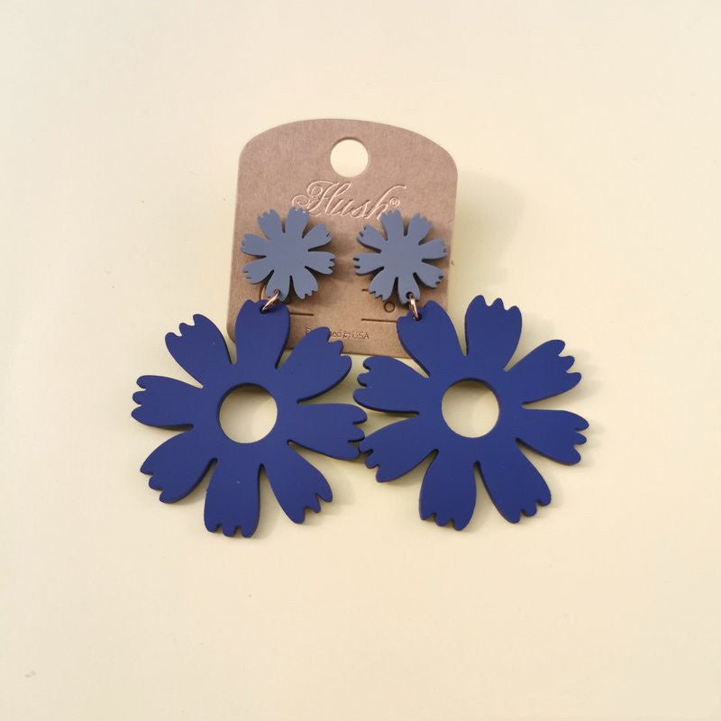 Simple And Beautiful Flowers Exaggerated Acrylic Earrings Personality Candy Color Temperament-Jewearrings