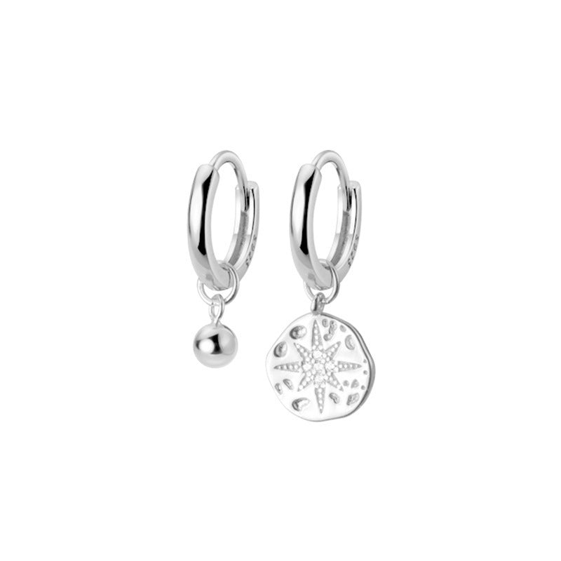 Simple And Cold Wind Earrings Long Diamond-studded Six-pointed Star Earrings-Jewearrings