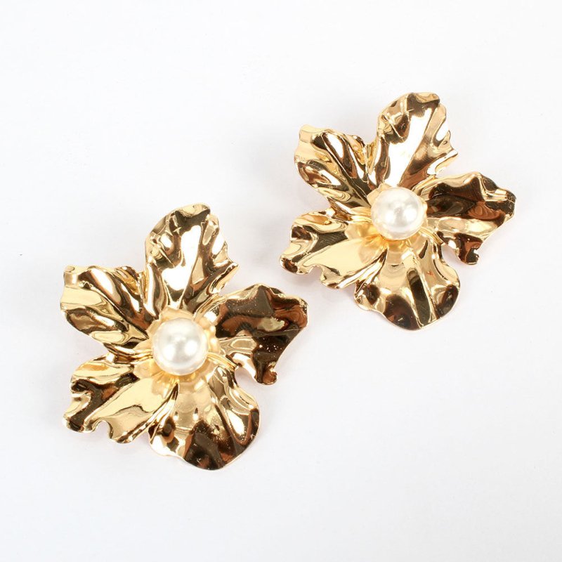 Simple And Exaggerated Flower Stud Earrings-Jewearrings