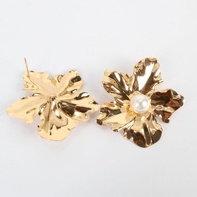 Simple And Exaggerated Flower Stud Earrings-Jewearrings