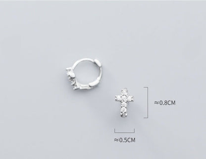 Simple Diamond Cross Earrings-Jewearrings