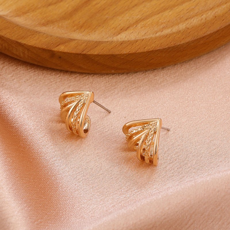 Simple Diamond-encrusted Geometric Hollow Stud Earrings With Cool Style-Jewearrings