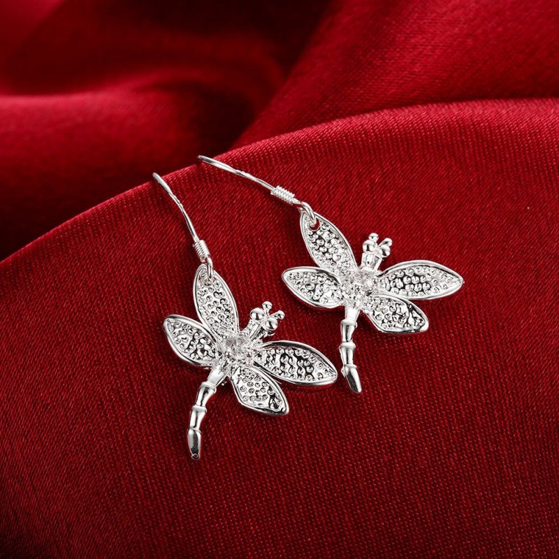 Simple fashion diamond dragonfly earrings-Jewearrings