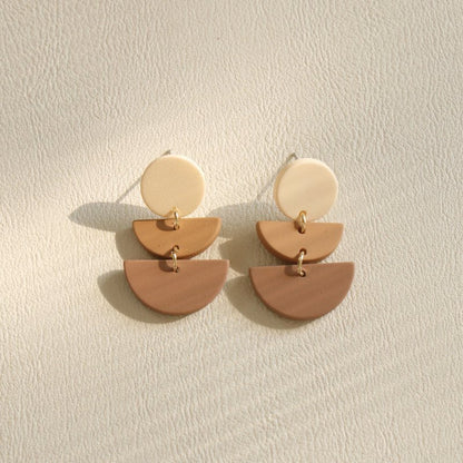 Simple Girl Exaggerated Long Three-dimensional Clay Acrylic Earrings-Jewearrings