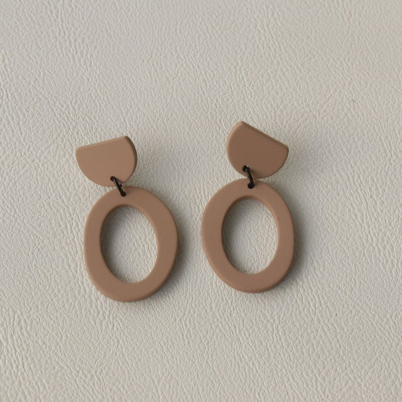 Simple Girl Exaggerated Long Three-dimensional Clay Acrylic Earrings-Jewearrings