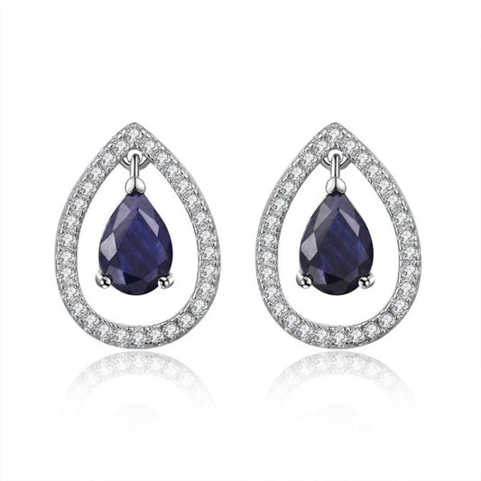 Simple hollow drop-shaped zircon full diamond earrings-Jewearrings