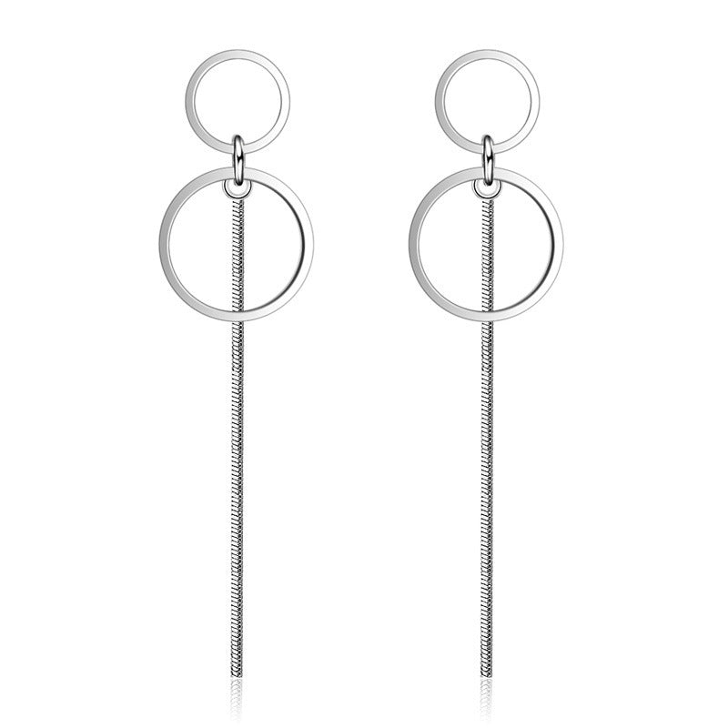 Simple pearl tassel earrings sterling silver earrings long earrings ear-Jewearrings