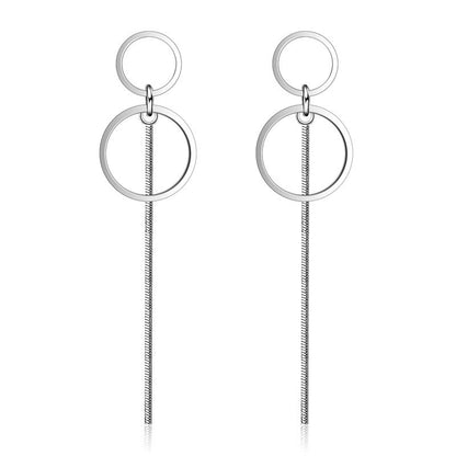 Simple pearl tassel earrings sterling silver earrings long earrings ear-Jewearrings