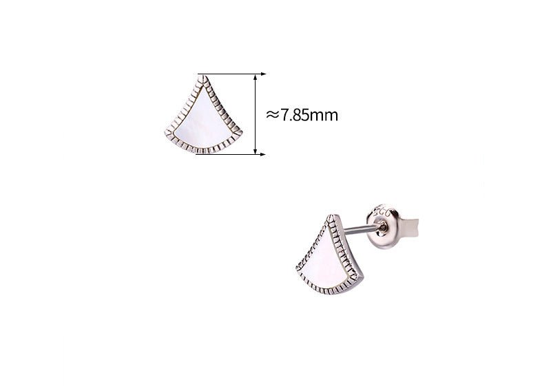 Simple Personality Small Skirt White Shell Earrings Women-Jewearrings