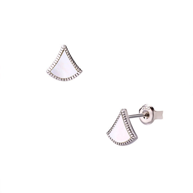 Simple Personality Small Skirt White Shell Earrings Women-Jewearrings