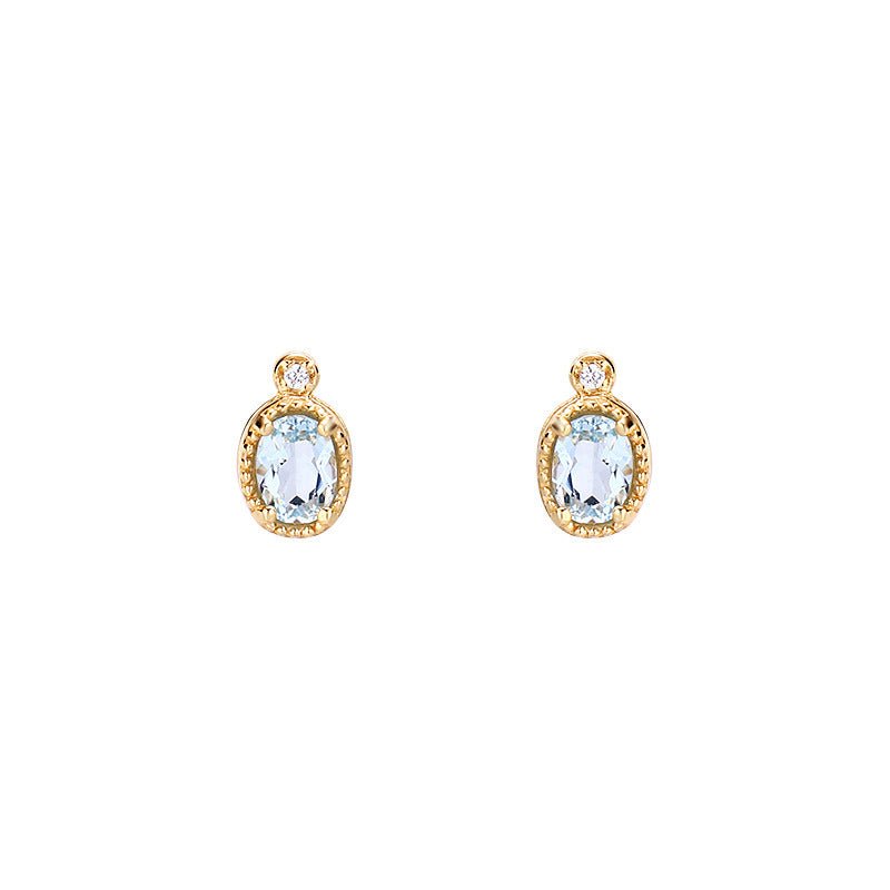 Simple Retro Sky Blue Topa Earrings-Jewearrings