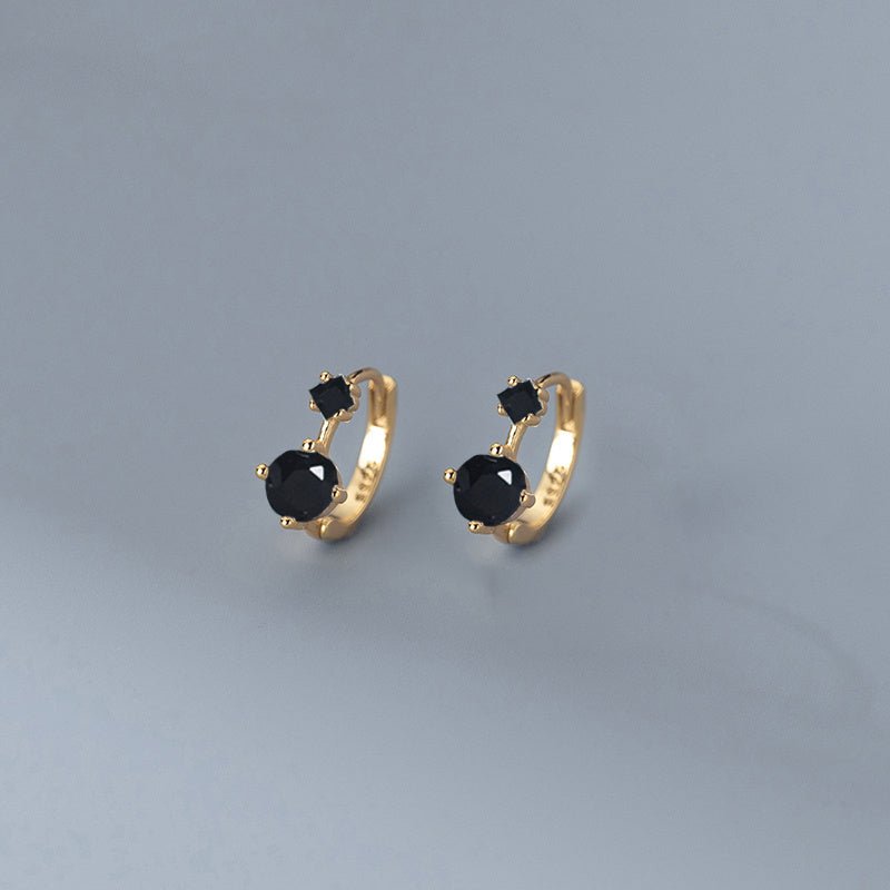 Simple Temperament Commuter Diamond Hoop Earrings-Jewearrings