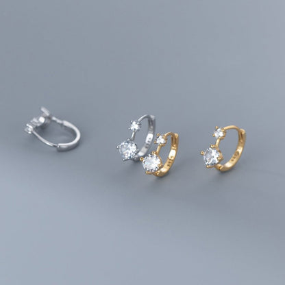 Simple Temperament Commuter Diamond Hoop Earrings-Jewearrings