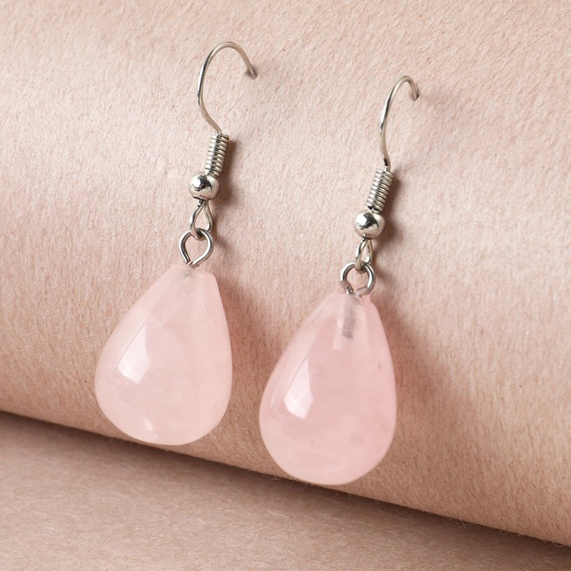 Simple Temperament Transparent Crystal Drop Earrings-Jewearrings