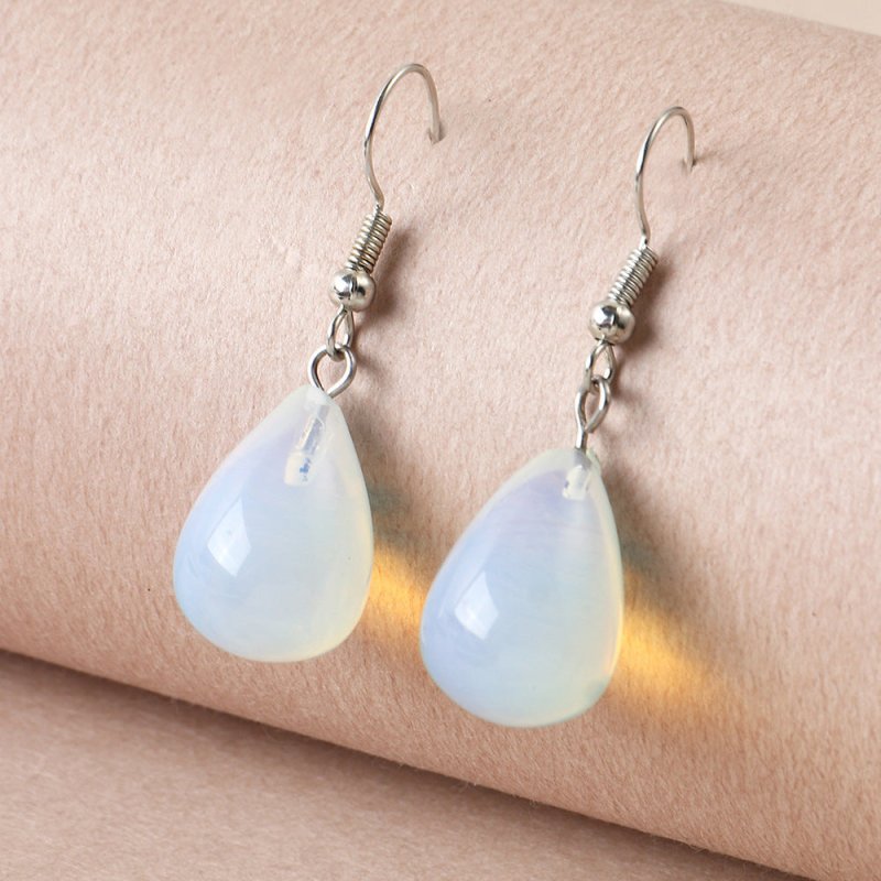 Simple Temperament Transparent Crystal Drop Earrings-Jewearrings