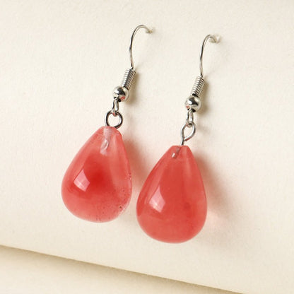 Simple Temperament Transparent Crystal Drop Earrings-Jewearrings