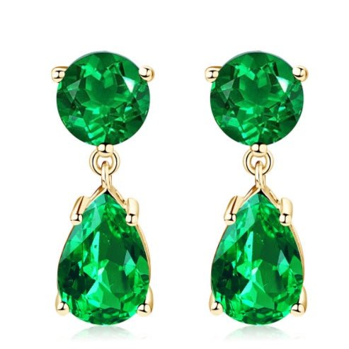 Simulation Emerald Earrings Female Net Red Simple Paraiba Blue Earrings-Jewearrings