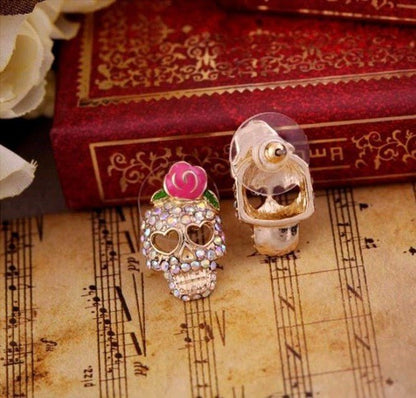 Skull Earrings All-match Rose Earrings-Jewearrings