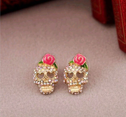 Skull Earrings All-match Rose Earrings-Jewearrings