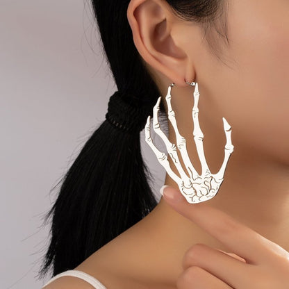 Skull Earrings Alloy Hand Claw-Jewearrings